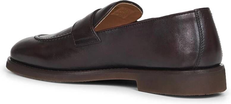 Brunello Cucinelli Bruin Leren Instap Penny Loafers