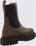 Brunello Cucinelli Bruine leren enkellaarsjes - Thumbnail 2