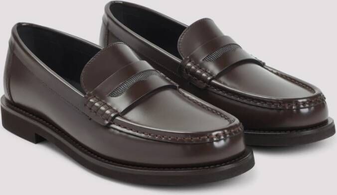 Brunello Cucinelli Bruine Loafer Schoenen Elegante Stijl