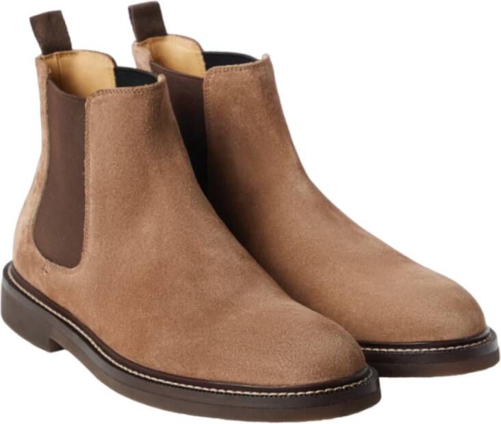 BRUNELLO CUCINELLI Bruine Platte Schoenen met Elastische Banden Bruin Heren