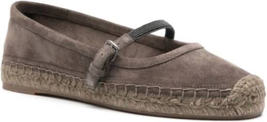 Brunello Cucinelli Bruine platte schoenen met zijgesp