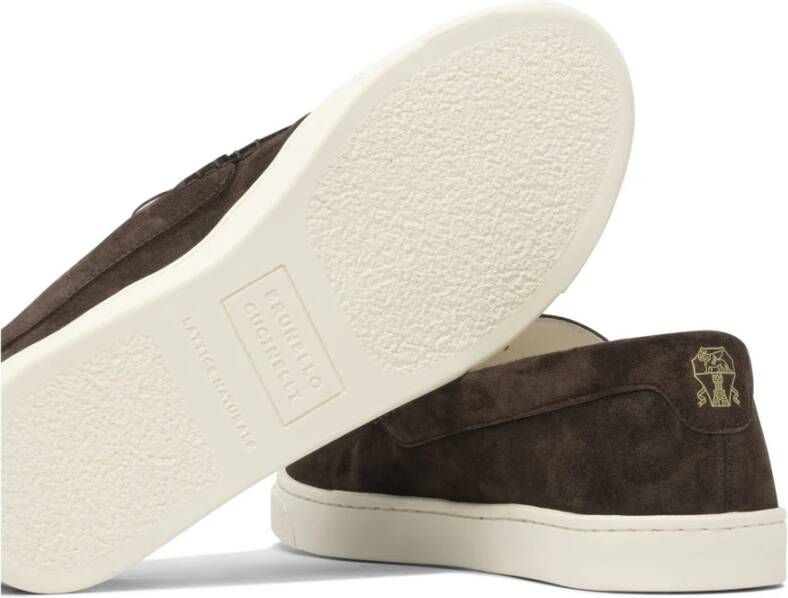 Brunello Cucinelli Bruine Suède Loafers Stijlvol Comfort