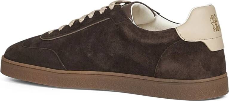 Brunello Cucinelli Bruine Suède Veterschoenen