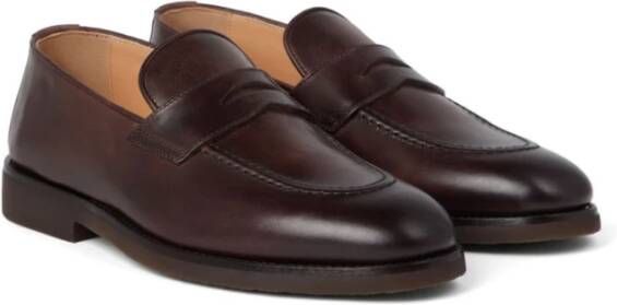 BRUNELLO CUCINELLI Bruine Leren Schoenen voor Mannen Brown Heren