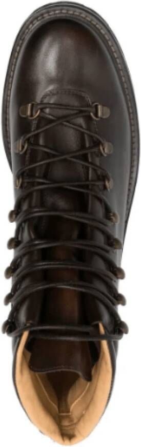 Brunello Cucinelli Chestnut Leather Lace-up Boots