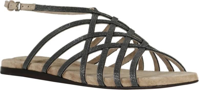 BRUNELLO CUCINELLI Flat Sandals Zwart Dames