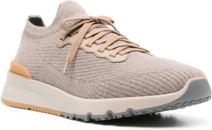 Brunello Cucinelli Gebreide Sneakers Duif Grijs