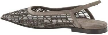 BRUNELLO CUCINELLI Grijze Geborduurde Slingback Ballerina's Gray Dames