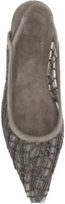 BRUNELLO CUCINELLI Grijze Geborduurde Slingback Ballerina's Gray Dames