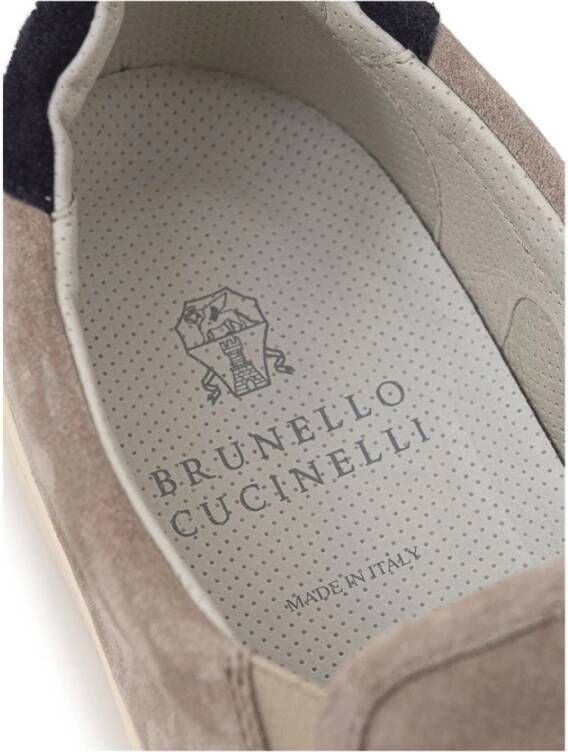 Brunello Cucinelli Grijze Leren Sneaker Klassieke Stijl