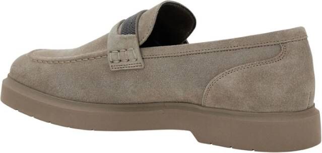 BRUNELLO CUCINELLI Leren Loafers in Taiga Stijl Gray Dames - Foto 7