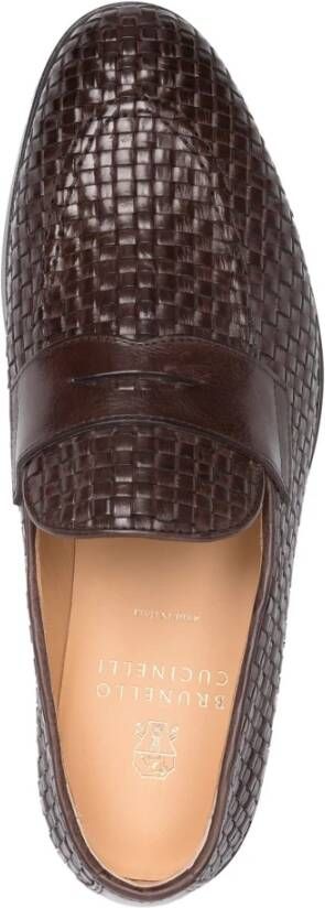 BRUNELLO CUCINELLI Italiaanse leren loafers Brown Heren