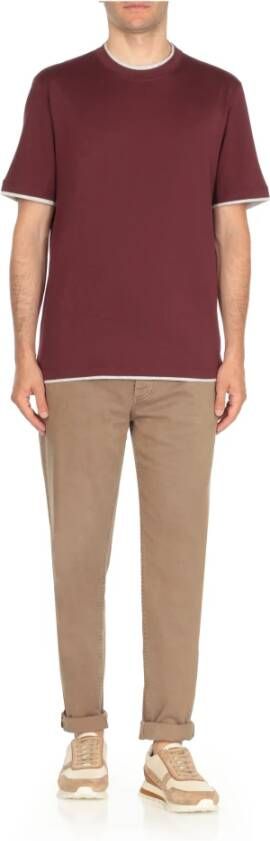BRUNELLO CUCINELLI Ivoor Leren Sneakers met Contrasterende Details Multicolor Heren