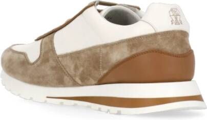 BRUNELLO CUCINELLI Ivoor Leren Sneakers met Contrasterende Details Multicolor Heren