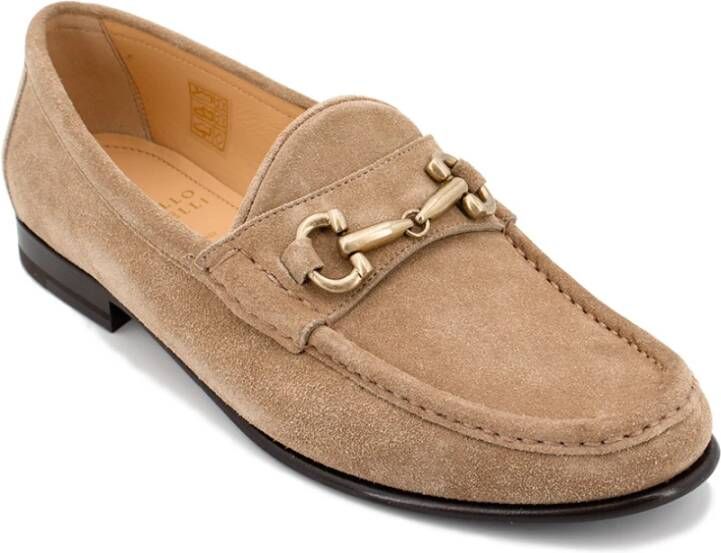 BRUNELLO CUCINELLI Klassieke Suède Moccasins Beige Heren