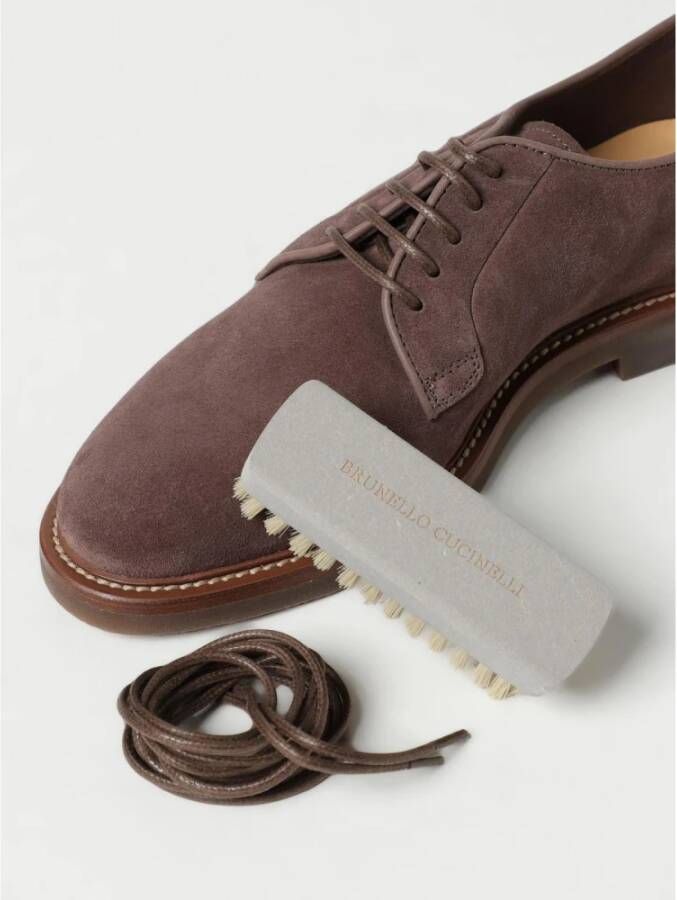 Brunello Cucinelli Koffie Brogue Derby Schoenen