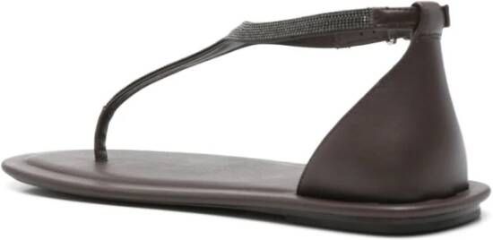 Brunello Cucinelli Koffiebruine Gesp Sandalen