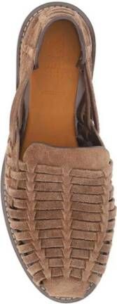 BRUNELLO CUCINELLI Leren Instaploafers met Gevlochten Design Brown Heren