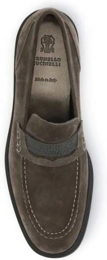 Brunello Cucinelli Leren Loafers met Amandelteen