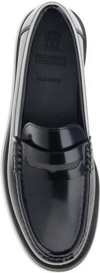 Brunello Cucinelli Leren Loafers met Juweeldetail