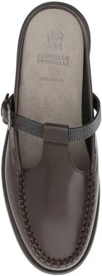 Brunello Cucinelli Leren muiltjes met gespdetail