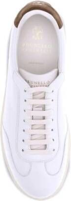 Brunello Cucinelli Leren sneakers met suède detail