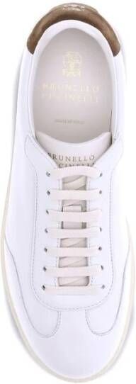 Brunello Cucinelli Leren sneakers met suède detail