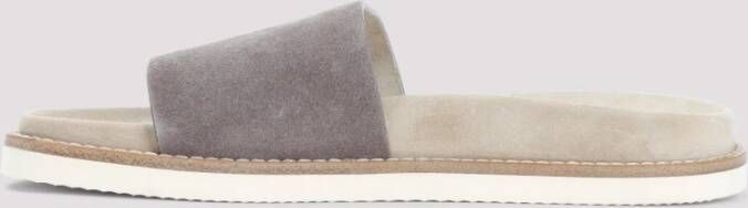 BRUNELLO CUCINELLI Luxe Nude & Neutrale Sandalen Gray Heren