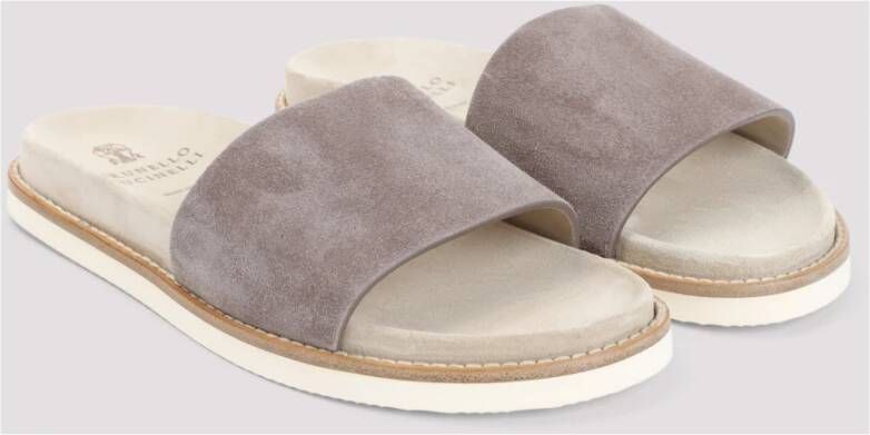BRUNELLO CUCINELLI Luxe Nude & Neutrale Sandalen Gray Heren
