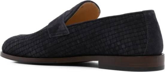 Brunello Cucinelli Marineblauwe Leren Loafers met Logo
