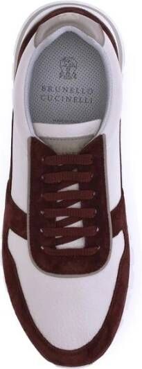 Brunello Cucinelli Multicolor Leren Sneakers met Suède Details