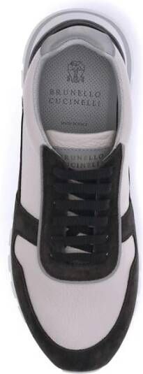 Brunello Cucinelli Multicolor Leren Sneakers met Suède Details