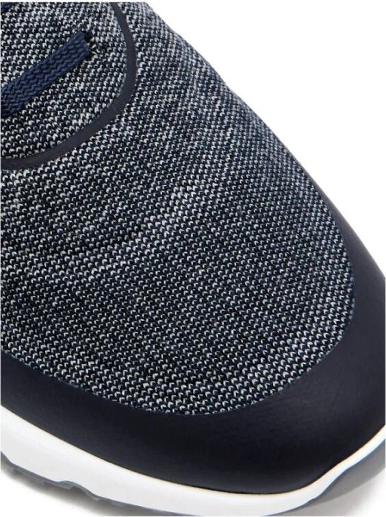 Brunello Cucinelli Navy Blauwe Gebreide Sneaker