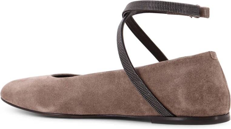 Brunello Cucinelli Platte schoenen met metalen gesp detail