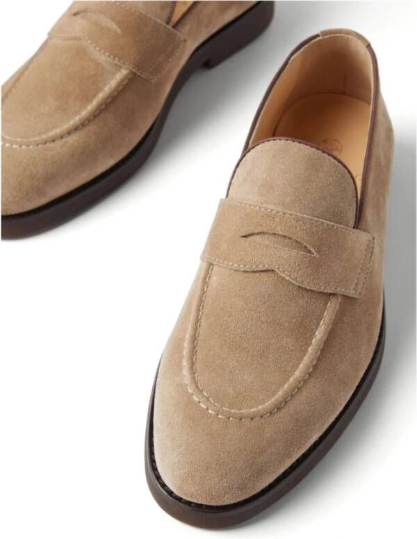 Brunello Cucinelli Platte Suède Penny Loafer Schoenen