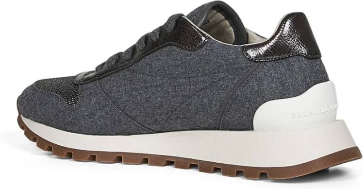 Brunello Cucinelli Python Sneakers met Monili Borduurwerk