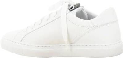 BRUNELLO CUCINELLI Sneakers met glinsterende juweel en platte zool White Dames