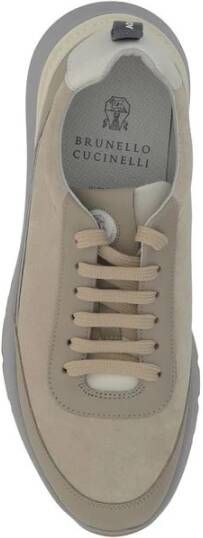 BRUNELLO CUCINELLI Sneakers met reliëflogo en vetersluiting Multicolor Heren