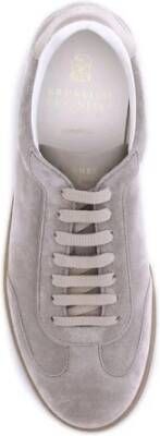Brunello Cucinelli Suede Lace-Up Sneakers met Logoed Binnenzool
