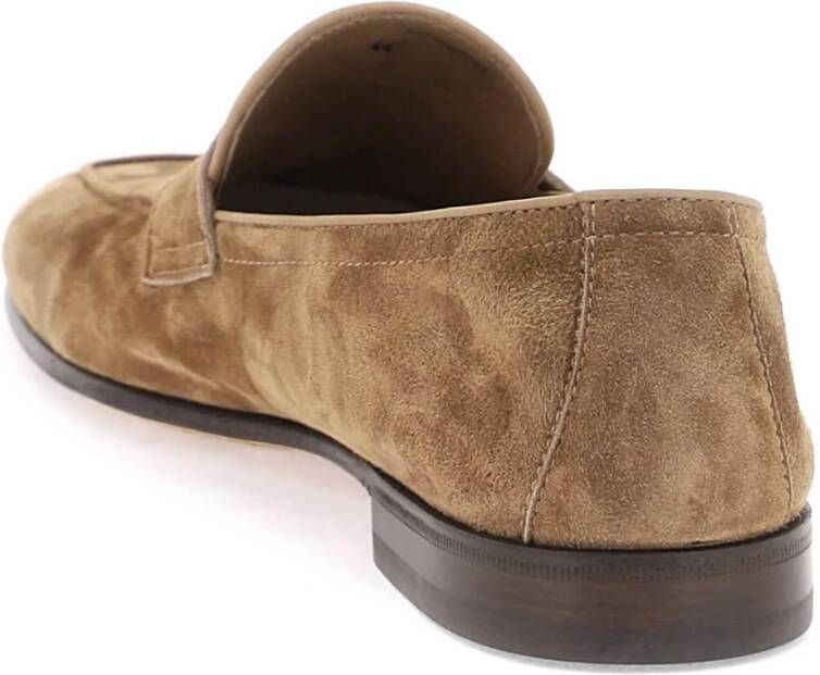 BRUNELLO CUCINELLI Suede Loafers met Leren Interieur Brown Heren