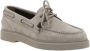 BRUNELLO CUCINELLI Suède Loafers met Lintdetail en Blokhak Gray Dames - Thumbnail 2
