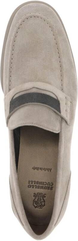 BRUNELLO CUCINELLI Leren Loafers in Taiga Stijl Gray Dames - Foto 3