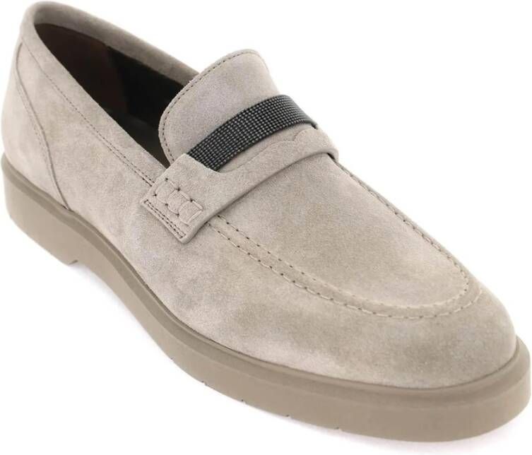 BRUNELLO CUCINELLI Leren Loafers in Taiga Stijl Gray Dames - Foto 4