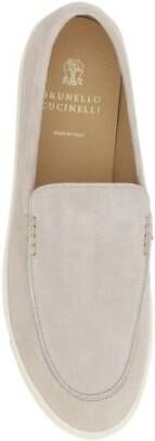 Brunello Cucinelli Suède Slip-on Sneakers met Rubberen Zool