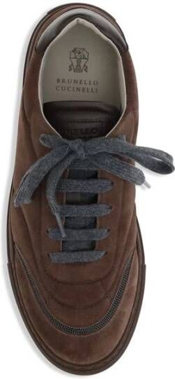 Brunello Cucinelli Suède Sneakers met Glanzende Juwelen