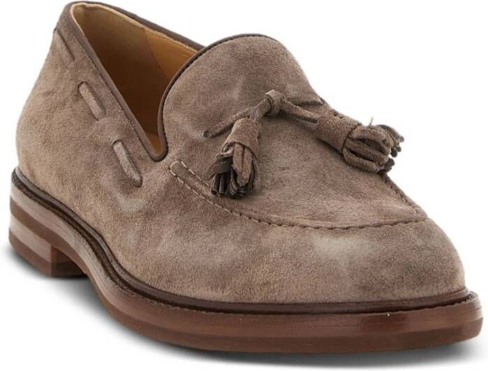 Brunello Cucinelli Tassel Loafer Beige Suède Leren Zool
