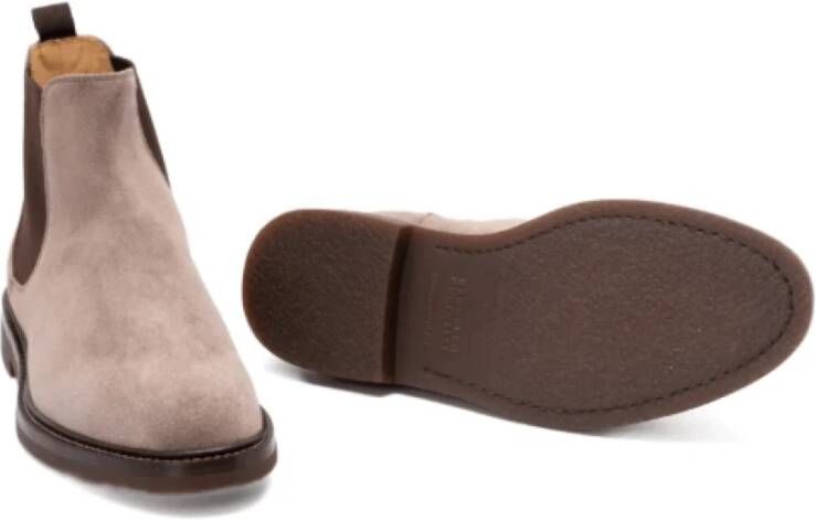 Brunello Cucinelli Taupe Suede Chelsea Laarzen