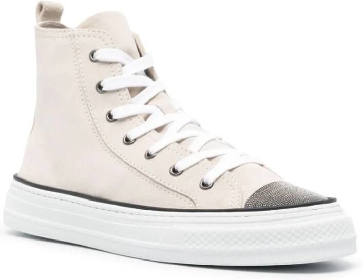 BRUNELLO CUCINELLI Versierde hoge sneakers Beige Dames