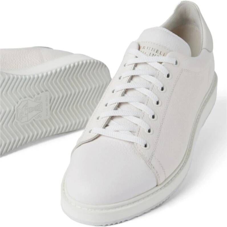 BRUNELLO CUCINELLI Vintage stijl witte platte schoenen White Heren