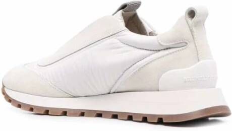 BRUNELLO CUCINELLI Witte kralen versierde lage sneakers White Dames